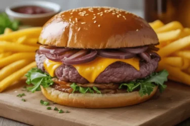 hambúrguer de Rosbife e Cheddar