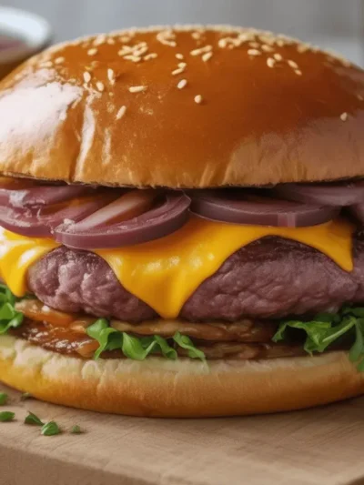 hambúrguer de Rosbife e Cheddar