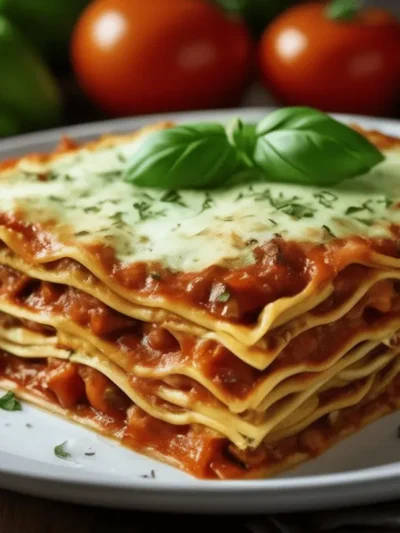 Lasanha vegetariana ao molho de tomate