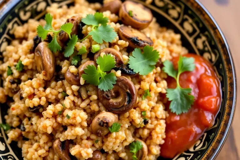 Baião de Dois com Quinoa e Cogumelos