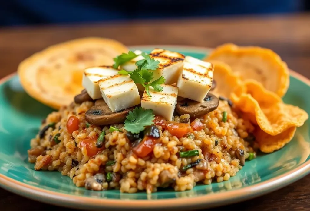 Baião de Dois com Quinoa e Cogumelos