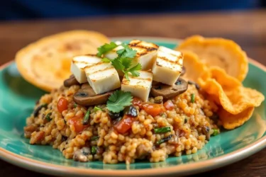 Baião de Dois com Quinoa e Cogumelos